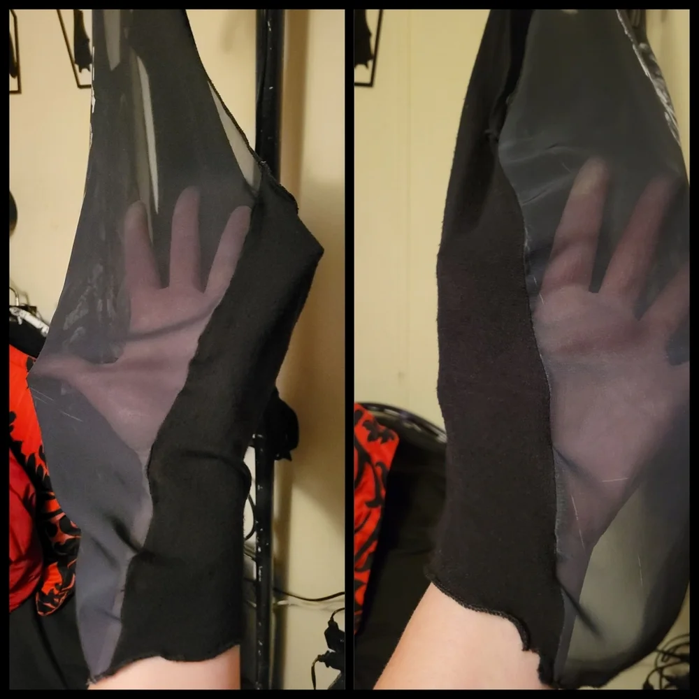 Vtg USA blk mesh Misfits skull mommy can I kill tonight graphics sheer tank XL - Picture 12 of 17